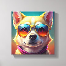 Niedlicher Hund mit Sonnenbrille
