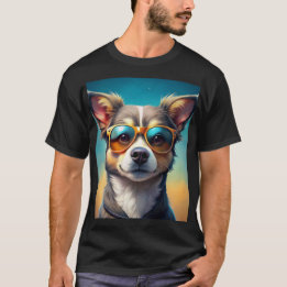 Niedlicher Hund mit Sonnenbrille T-Shirt