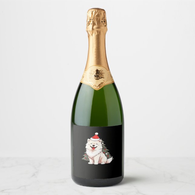 Niedlicher Hund mit Weihnachtsmannmütze und Weihna (Vorderseite)