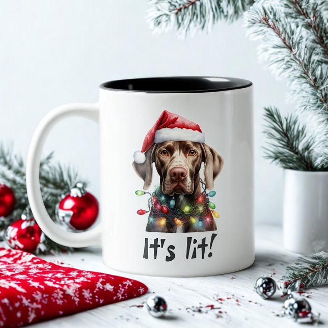 Niedlicher Hund Modernes Drehbuch Wasserfarbe Weih Zweifarbige Tasse (Von Creator hochgeladen)