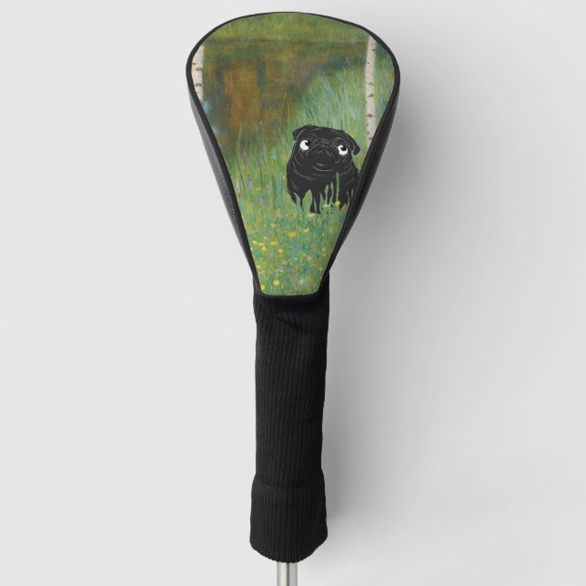 Niedlicher Hund Mops Gustav Klimt Forest Golf Headcover (Vorderseite)