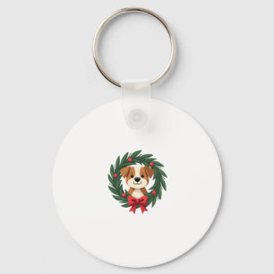 Niedlicher Hund Nase Weihnachtsschrei Weihnachtswe Schlüsselanhänger