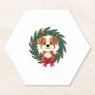 Niedlicher Hund Nase Weihnachtsschrei Weihnachtswe Untersetzer