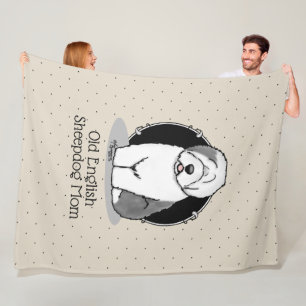 Niedlicher Hund OES Mama Alte Englische Schafhunde Fleecedecke