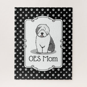Niedlicher Hund OES Mama Alte Englische Schafhunde Puzzle