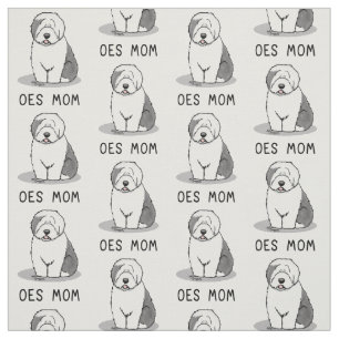 Niedlicher Hund OES Mama Alte Englische Schafhunde Stoff