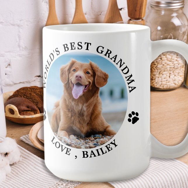 Niedlicher Hund Oma Personalisiertes Haustier Foto Kaffeetasse (Von Creator hochgeladen)