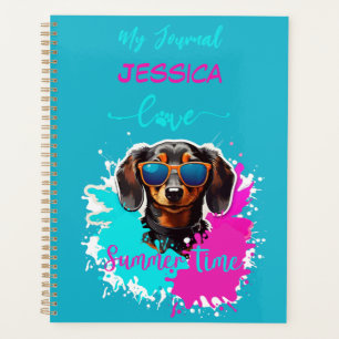 Niedlicher Hund Paint Pink Blue Liebe Summer Time Planer