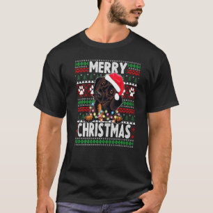 Niedlicher Hund Pajama Dackel Hund Weihnachten T-Shirt