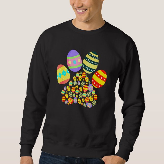 Niedlicher Hund Paw Eier Happy Ostertag Kleinkinde Sweatshirt (Vorderseite)