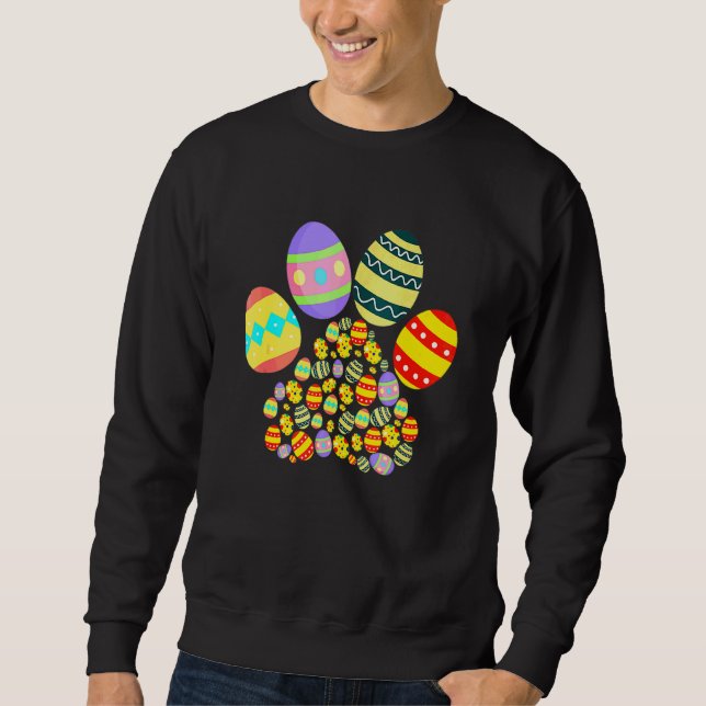 Niedlicher Hund Paw Eier Happy Ostertag Kleinkinde Sweatshirt (Vorderseite)