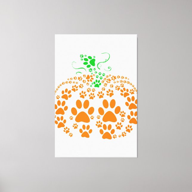 Niedlicher Hund Paw Pumpkin Hund Lover Gaben Hallo Leinwanddruck (Vorderseite)