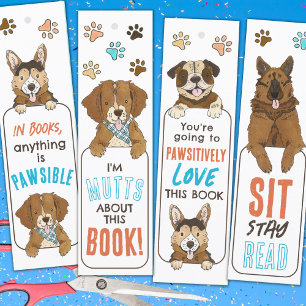 Niedlicher Hund Pun DIY Lesezeichen für Kinder