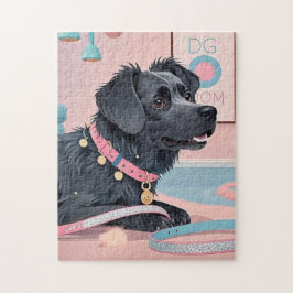 Niedlicher Hund Rosa Bling Hund Mama Puzzle