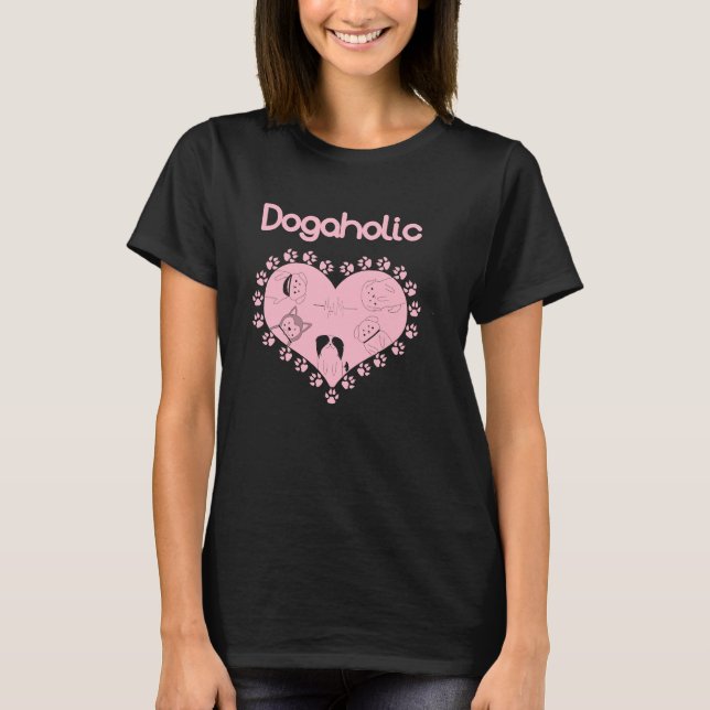 Niedlicher Hund rosa T-Shirt (Vorderseite)