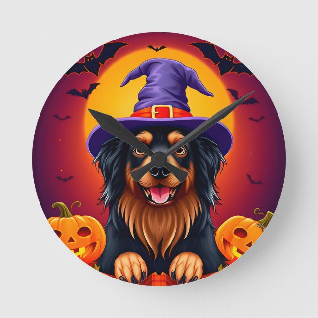 Niedlicher Hund Runde Wanduhr (Vorderseite)