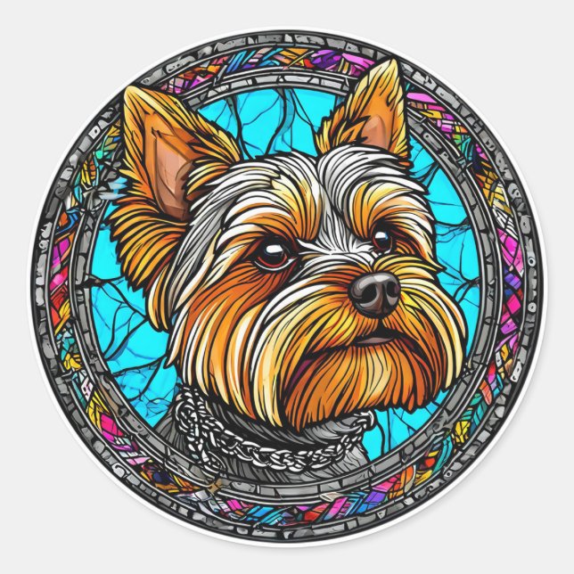 Niedlicher Hund Runder Aufkleber (Vorderseite)