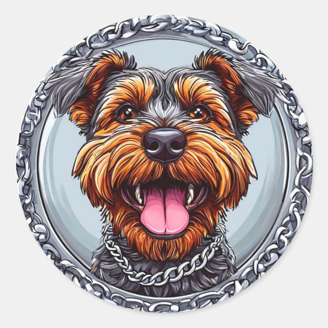 Niedlicher Hund Runder Aufkleber (Vorderseite)