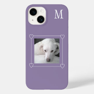 Niedlicher Hund-Single mit einem Foto anfangs Lila Case-Mate iPhone 14 Hülle