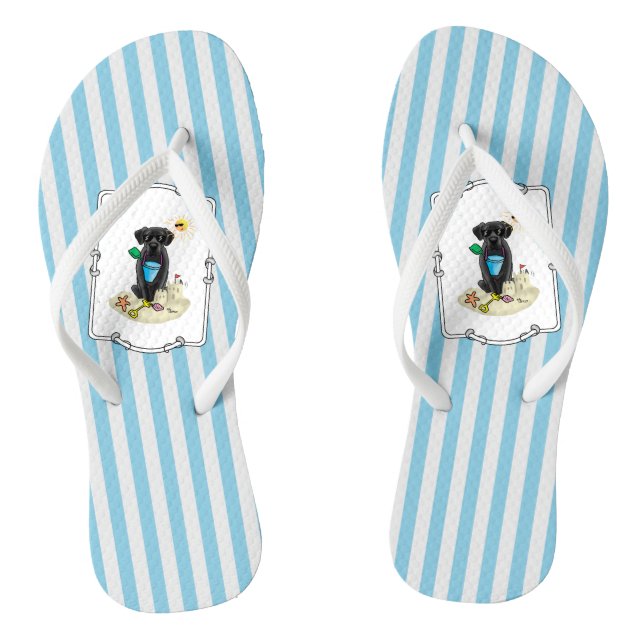 Niedlicher Hund - Summer Beach Black Labrador Retr Flip Flops (Fußbett)
