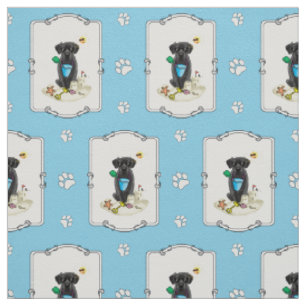 Niedlicher Hund - Summer Beach Black Labrador Retr Stoff