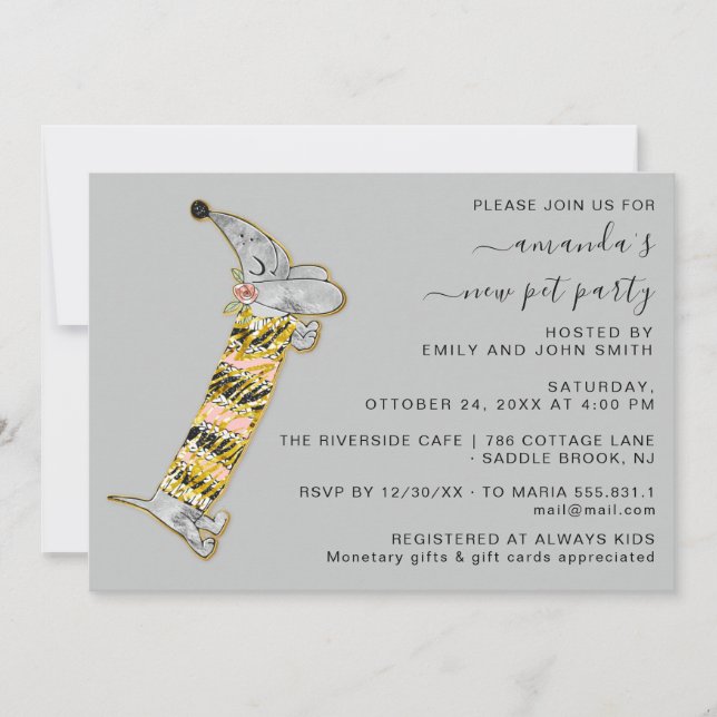 Niedlicher Hund Sweet New Pet Party House Party Gr Einladung (Vorderseite)