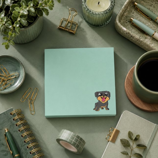Niedlicher Hund Türkis grün Post-it Klebezettel (Von Creator hochgeladen)