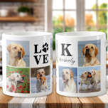 Niedlicher Hund über Personalisierte LIEBE 7 FotoC Kaffeetasse<br><div class="desc">Mit unserer modernen und stilvollen Liebe Paw Print Tasse, das ideale Geschenk für jeden Hundefreund! Diese schicke Tasse besticht durch eine moderne, kundenspezifische Collage aus dem Foto und die personalisierte Botschaft, Ihre Liebe für Ihren Furry-Freund zu zeigen. Als Hundemutter oder Papa gibt es nichts Besseres, als morgens mit dem Welpen...</div>