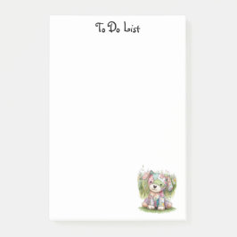 Niedlicher Hund und Individuelle Name, einfach Per Post-it Klebezettel