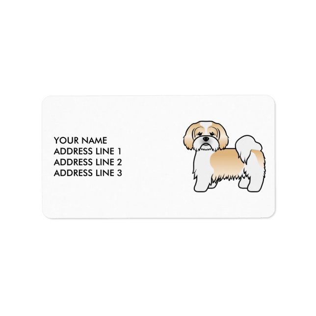 Niedlicher Hund und  Lhasa Adressaufkleber (Vorne)