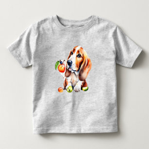 Niedlicher Hund und Obst Kleinkind T-shirt