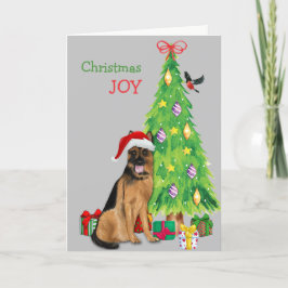 Niedlicher Hund und Weihnachtsbaum des Weihnachtsm Feiertagskarte