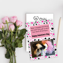 Niedlicher Hund - Valentinstag - Rosa und Schwarze Feiertagskarte