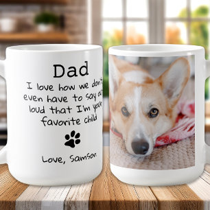 Niedlicher Hund Vater Custom Pet Foto Vatertag Kaffeetasse