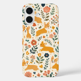 Niedlicher Hund Volks Kunst Whimsical Hand  iPhone 16 Hülle