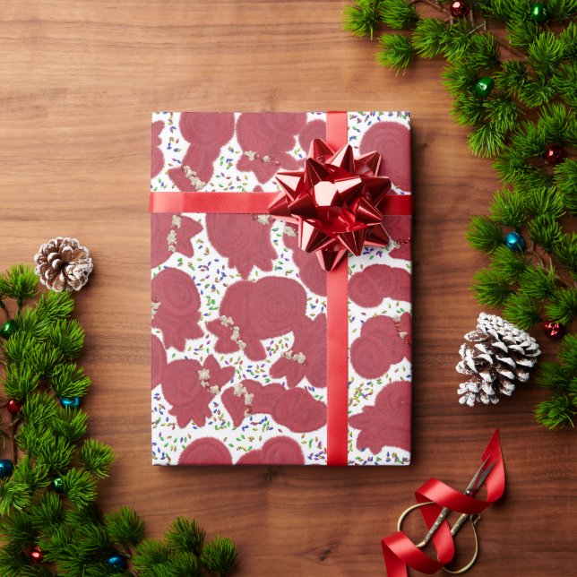 Niedlicher Hund Weihnachtsbeleuchtung Packpapier (Feiertagsgeschenk)