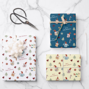 Niedlicher Hund Weihnachtsgeschenk für Haustiere a Geschenkpapier Set