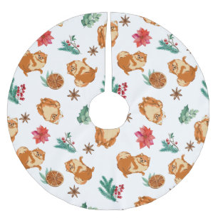 Niedlicher Hund Weihnachtsrock Polyester Weihnachtsbaumdecke