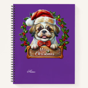 Niedlicher Hund Weihnachtsschmuck - Frohe Weihnach Notizbuch