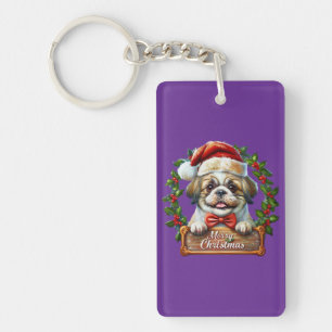 Niedlicher Hund Weihnachtsschmuck - Frohe Weihnach Schlüsselanhänger
