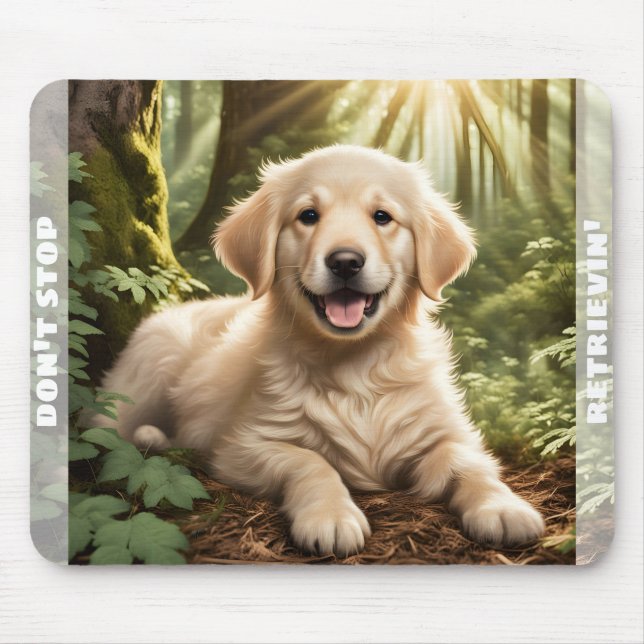 Niedlicher Hund Welpe Golden Retriever Individuell Mousepad (Vorne)