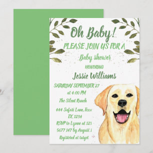 Niedlicher Hund Welpe Labrador Green Baby Boy Dusc Einladung
