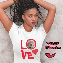 Niedlicher Hund Welpe Liebe Personalisiert Foto T  T-Shirt