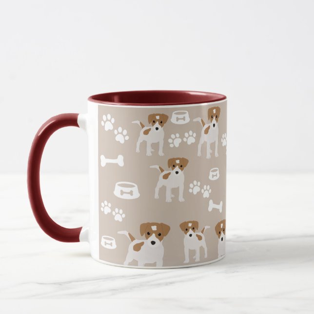 Niedlicher Hund Welpe Paw Druckmuster Tasse (Links)