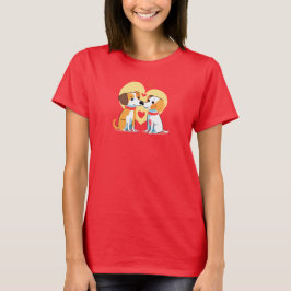 Niedlicher Hund Welpenherz Valentinstag T-Shirt