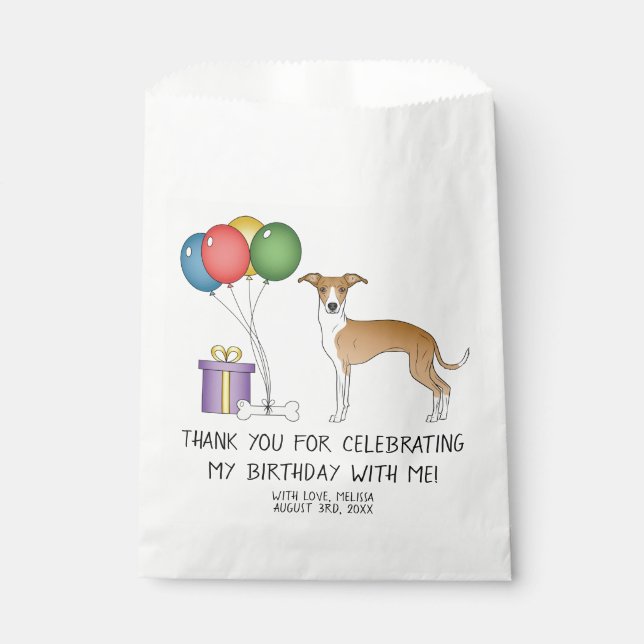 Niedlicher Hund zum Geburtstag Geschenktütchen (Vorderseite)