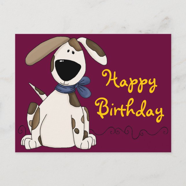Niedlicher Hund zum Geburtstag Postkarte (Vorderseite)