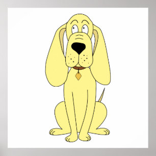 Niedlicher Hunde Cartoon. Gelber Hund. Poster