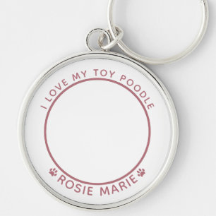 Niedlicher Hunde Foto Name Rosa Farbe Drucke Perso Schlüsselanhänger