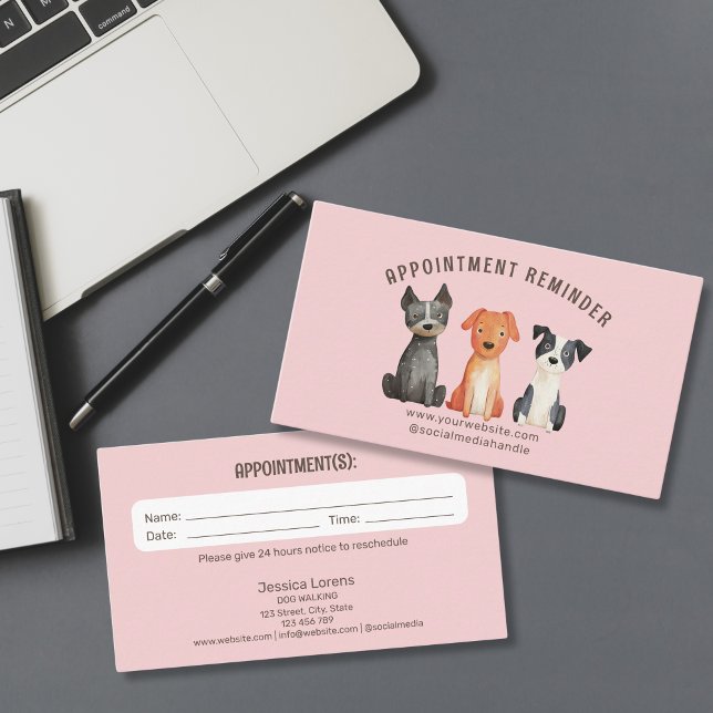 Niedlicher Hunde-Sitter Groomer Pet Care Termin Visitenkarte (Von Creator hochgeladen)